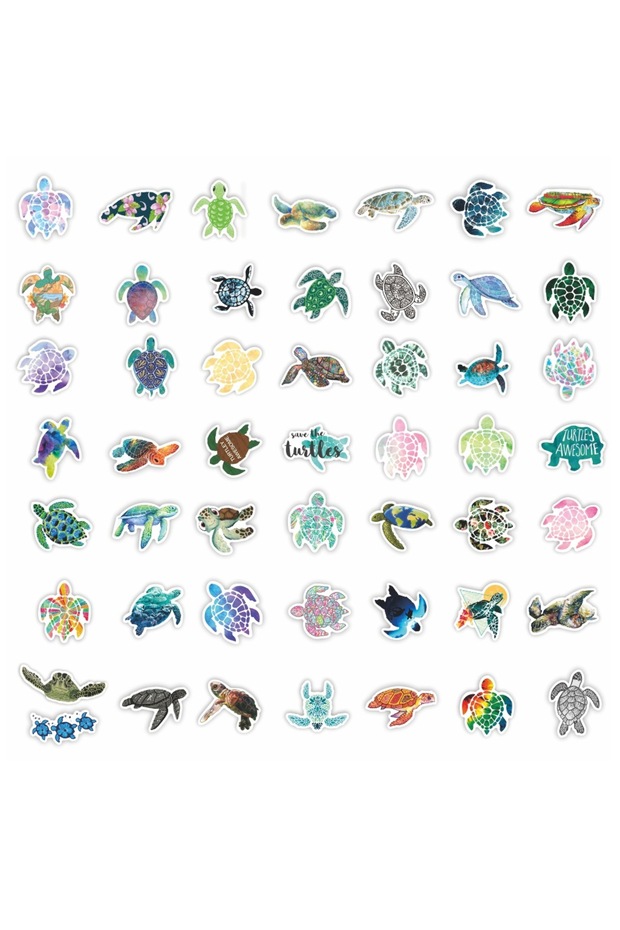 50pcs 50pcs Colorful Turtle Stickers Laptop Bicycle Guitar Skateboard Sticker Kid DIY Graffiti Water
