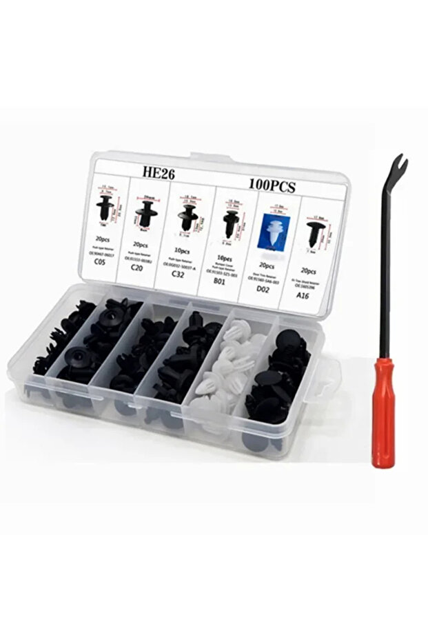 100 Pcs with Tool 800pcs-100Pcs Car Fastener Clip Kit Fender Rivet Plastic Clips Auto Body Push Reta
