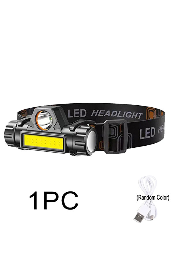 Mini head light 200000LM Headlamp Super Powerful Flashlights EDC LED Flashlight Portable Lights USB
