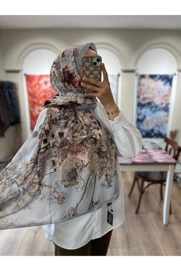 شال ناعم بنمط فلورينزا - أزرق - 3