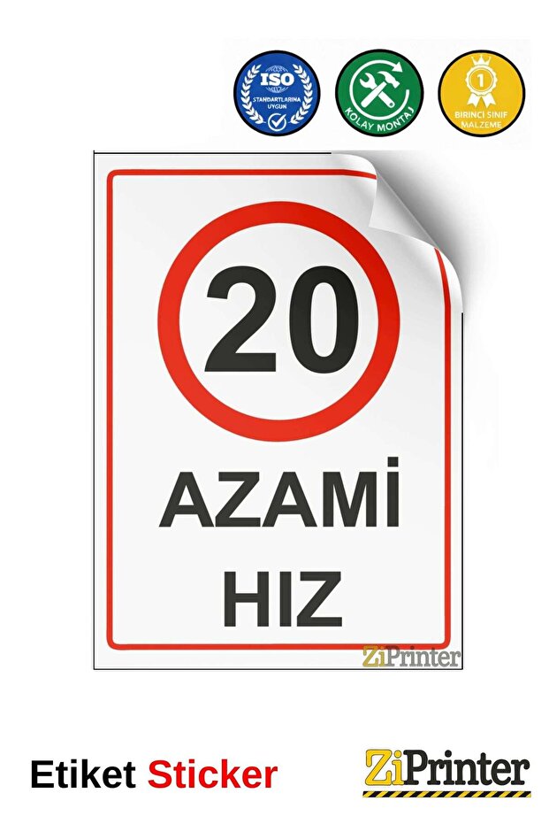 20 ملصق لافتة تحذيرية للسرعة القصوى 15x21 سم