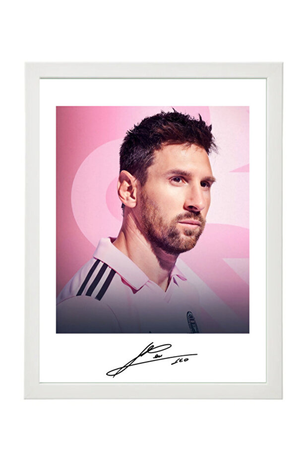 Messi Inter Miami CF Autographed Poster with Frame 30x40cm