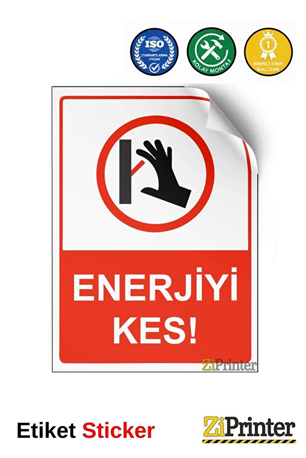 Cut Off the Energy! Isg Warning Sign Sticker 25X35 cm
