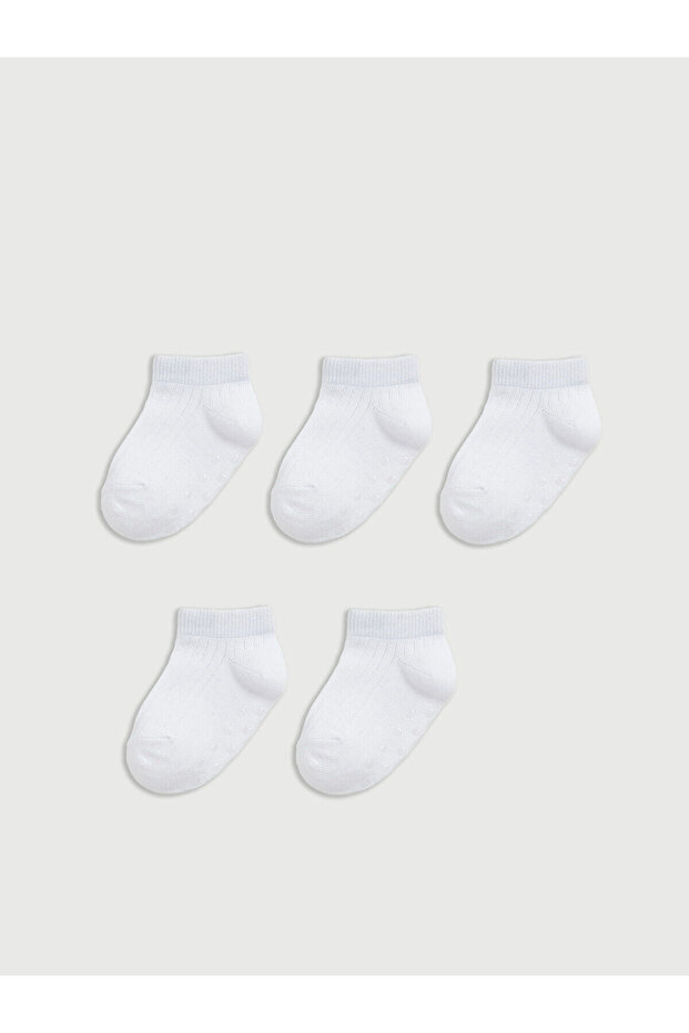 Two Mt Shop Quality Lcw Baby White Baby Boy Booties Socks 5-Pack
