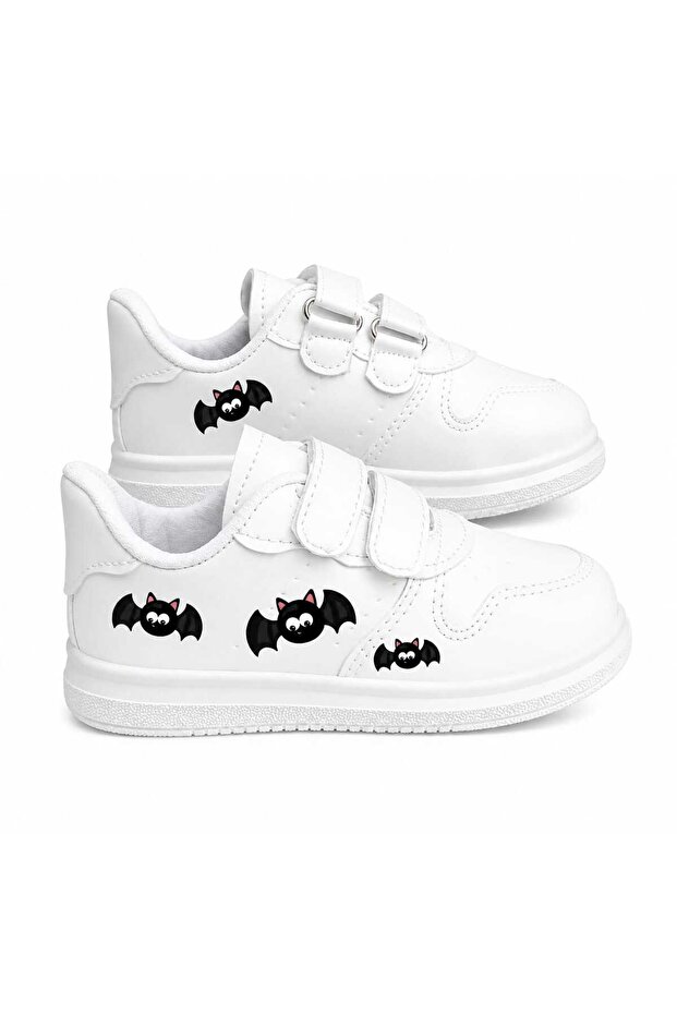 Black Flying Eyes Printed White Band Children's Sports Shoes Sneaker