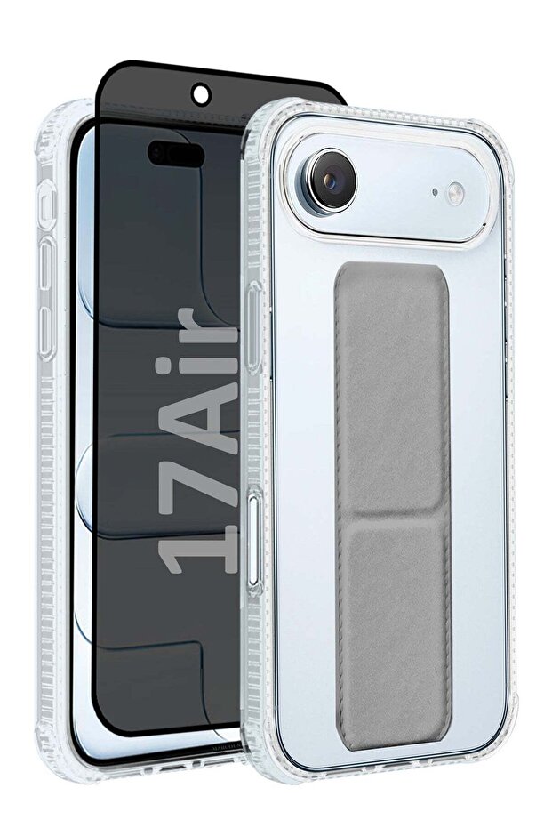 2 Packs Finger Grip Clear Case Cover for iPhone 17 Air - Kickstand Car Magnetic Holder Multi-function