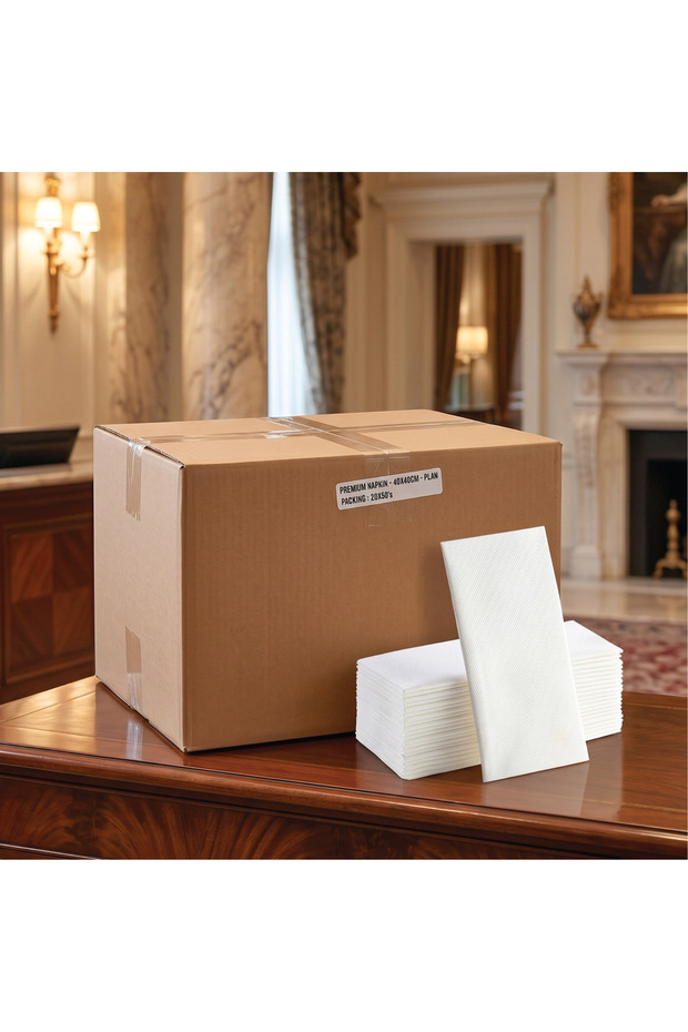 Luxury Air-Laid Napkins 40x40cm white plain (1X1000 pcs)