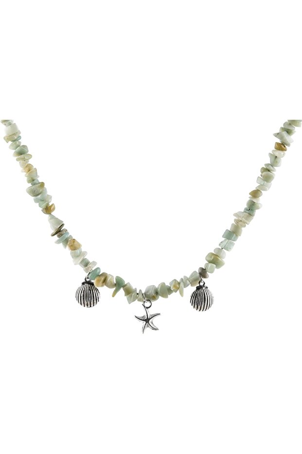 Ibiza Women's Necklace, 925 Sterling Silver, Beaded Pendant Necklace, with Jasper, Handmade Adjustable Jewelry