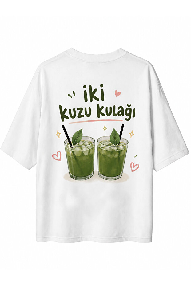 Oversize T-Shirt with Kuzu Ear Front and Back Print