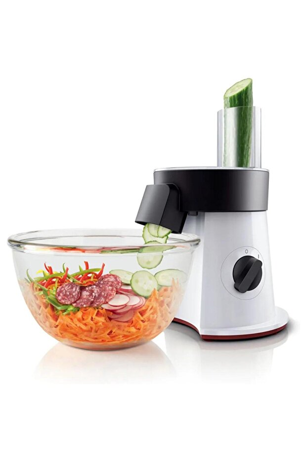 Electric Salad Preparation Device 200W Vegetable Cutter Slicer Chopper Multi Blade Set