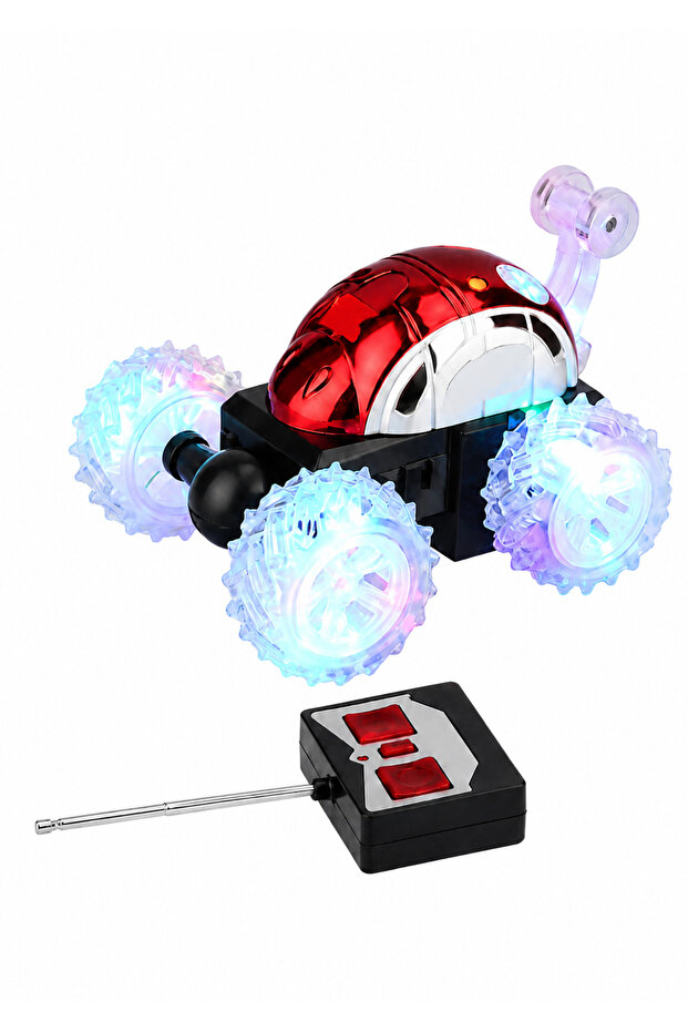 Stunt Radio Control RC Tumbling Car Toy for Kids with LED Light-Up Wheels & Remote Controller – Ages 6+