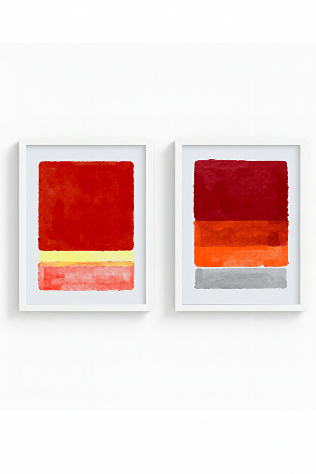 White Wooden Framed 2 Piece Set Painting Huhu93
