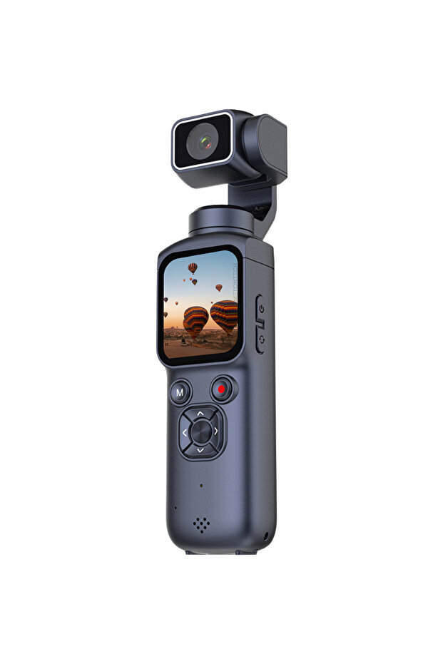 METONTECH 4K Ultra HD Profesyonel Aksiyon Kamerası | Vlog Kamera, Gimbal, 330° Dönebilir, Yüksek Stabilizasyon, Yüz Takibi, Dokunmatik Ekran, Siyah