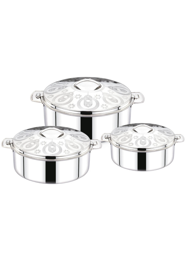 VESPERA Insulated Hotpot 3-Piece Set 2.5L/3.5L/5L | Premium Stainless Steel Inner & Outer | Etching Finish