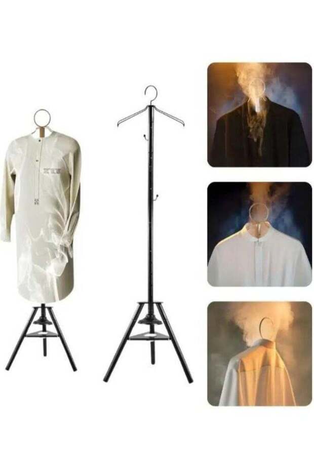 Cloth Incense Burner & Garment Steaming Stand 175cm Black Hall Tree with Hooks for Home Bedroom Hotel