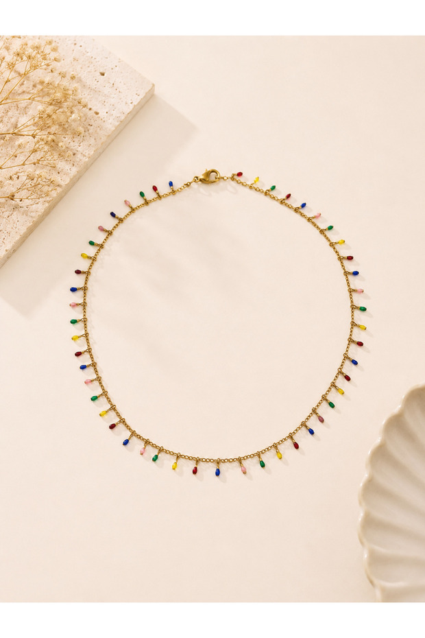 Colorful Enamel Stick Necklace