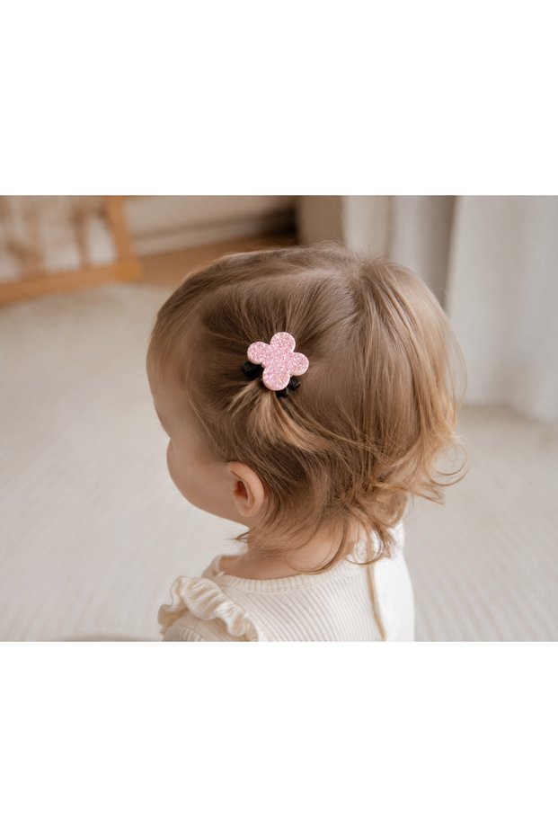 Hairless Baby Hair Clip Sparkling Set Pink Gold Yellow (0-2 Years)