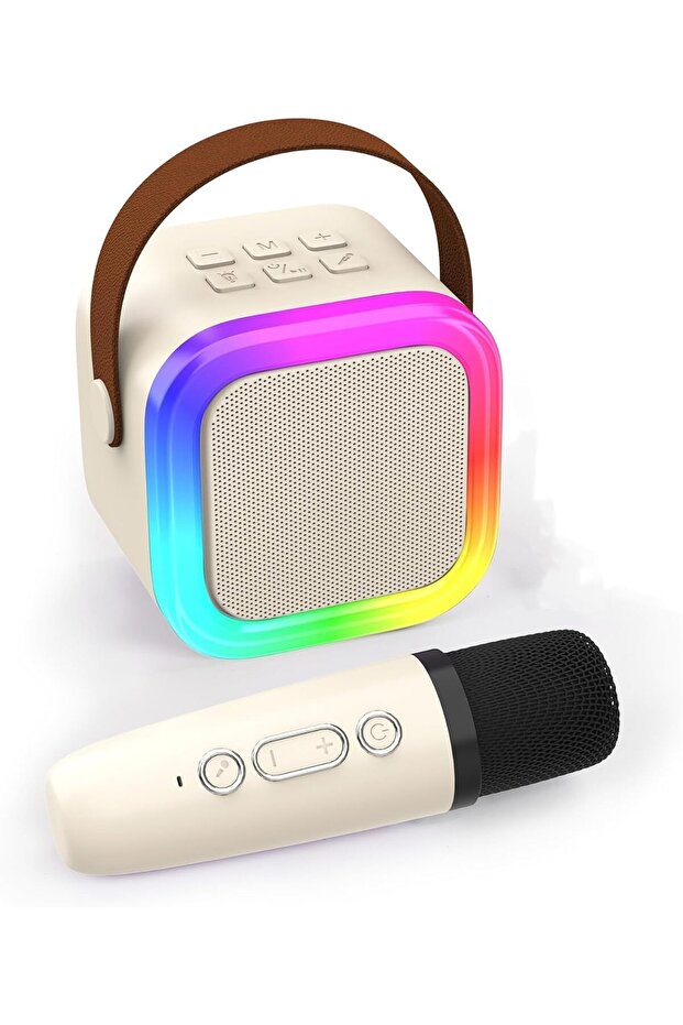 Karaoke Machine for Kids Adults, Mini Portable Bluetooth Karaoke Speaker with 1 Wireless Microphones