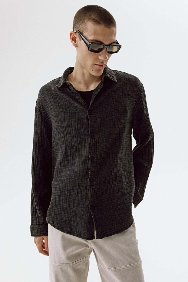 Regular Fit Cotton muslin shirt
