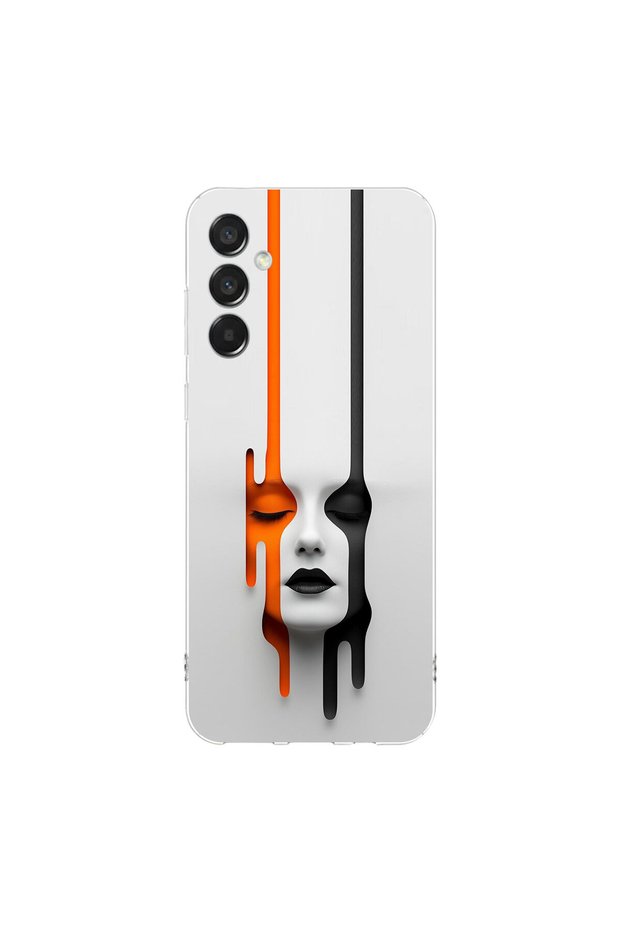 Samsung Galaxy M15 Compatible Aesthetic Face 1 Design Transparent Case