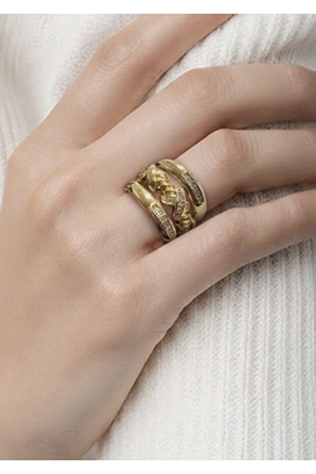 Luxury Adjustable Ring with Stone Pattern