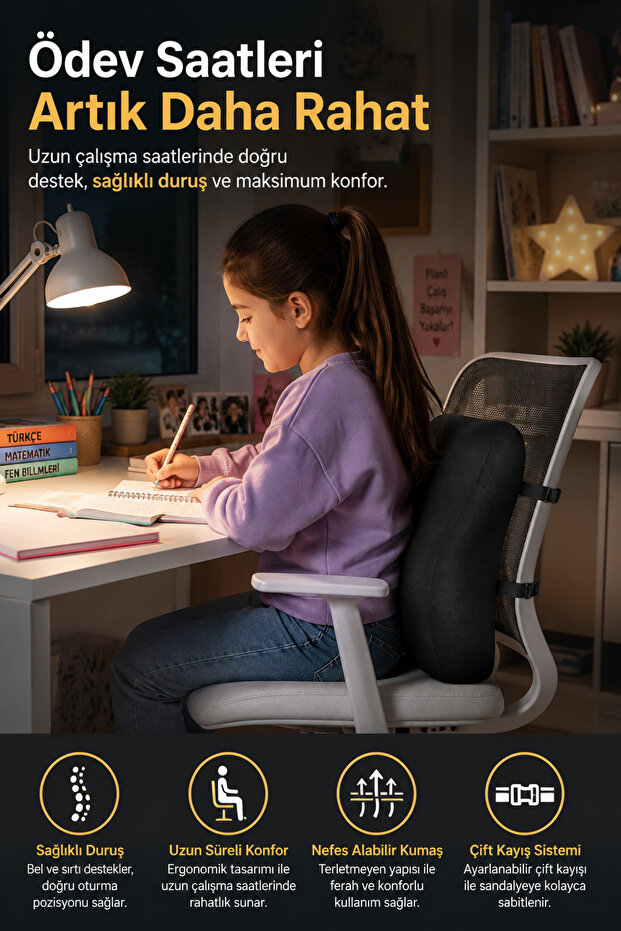 Comfortable Sitting Study Cushion for Children Orthopedic Back and Lumbar Support Cushion for Kids