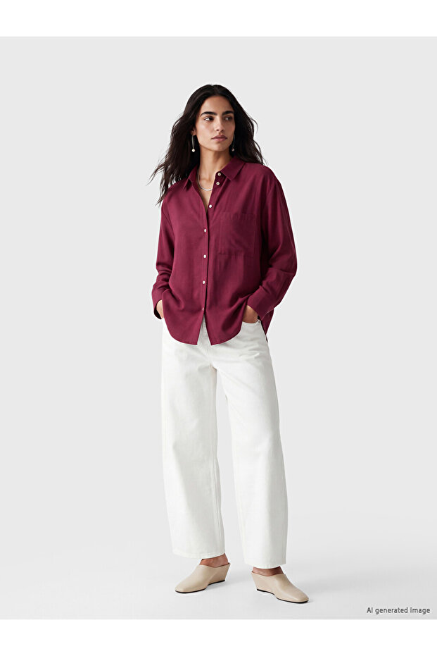Linen blend women's shirt