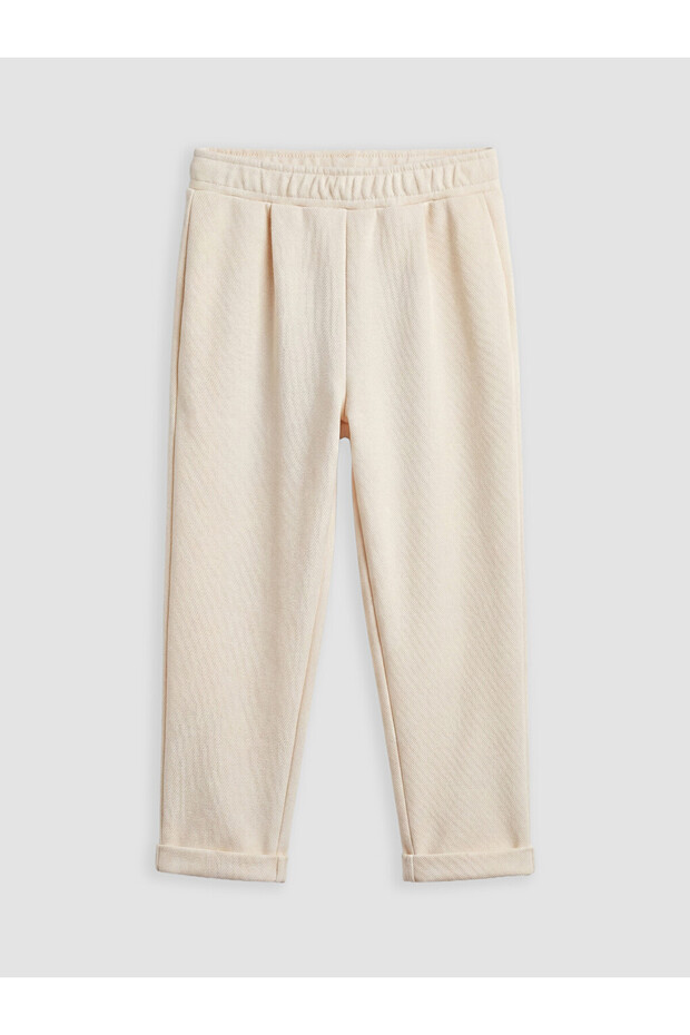 Vizyon New Season Beige Elastic Waist Baby Boy Sweatpants