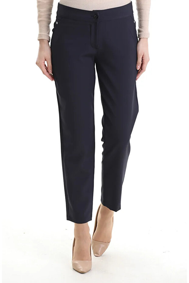 Straight Leg Trousers 4004-05 Navy Blue