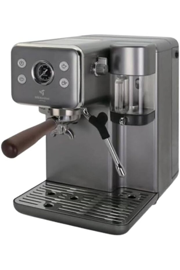 Espresso Coffee Machine, 3-in-1 Capsule and Tea Maker, 4L Tank, 20 Bar, 1400W, Black, (ME-ECM2506) (Grey)