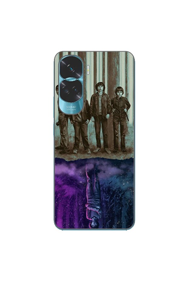 Case compatible with Honor 90 Lite 5G Silicon Gel Tpu Pattern Stranger Things Upside Down Eleven - 1