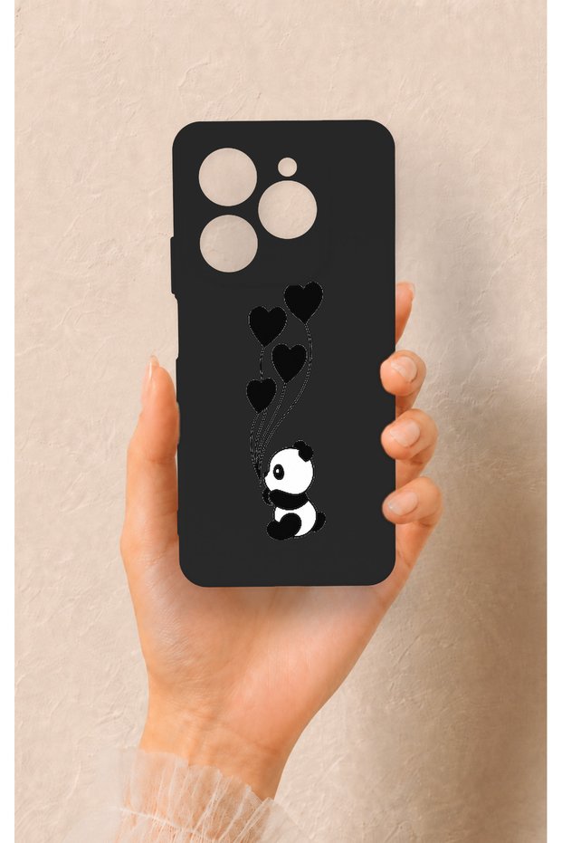 Tecno Spark 20 Pro Compatible Heart Panda Patterned Silicone Case