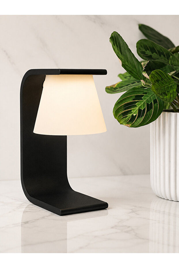 مصباح طاولة LED عصري بتصميم بسيط - إضاءة محيطة زخرفية - تصميم ثلاثي الأبعاد