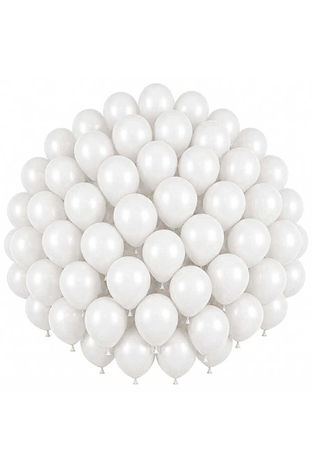White Color Latex Pastel Balloon (30 cm) - 50 Pieces