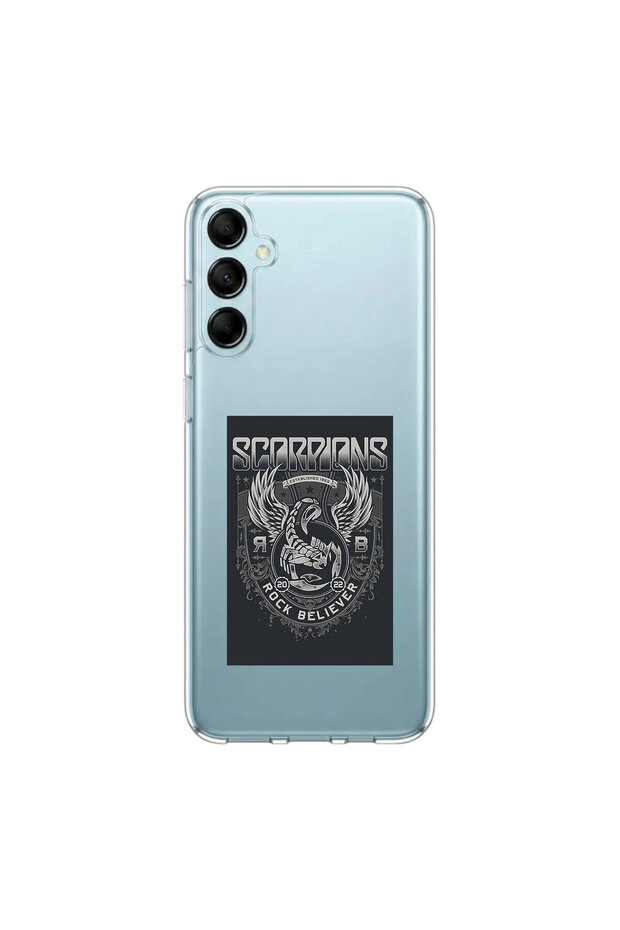 Samsung Galaxy M14 Compatible Metal 16 Design Transparent Case