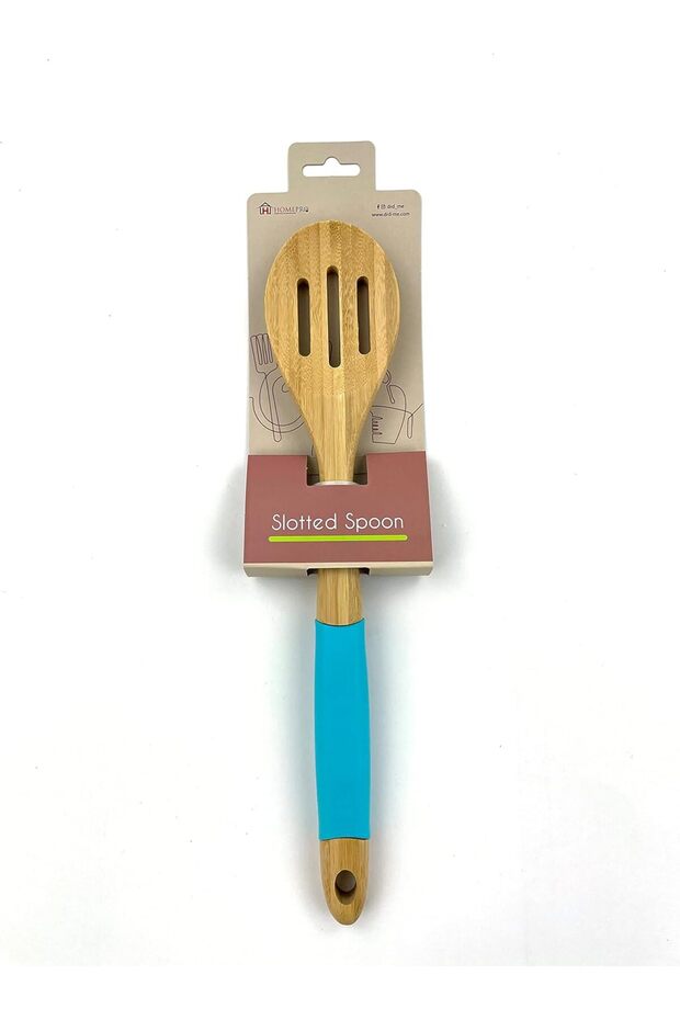 Home Pro Bamboo Slotted Cooking Spoon Assorted Color, 5296