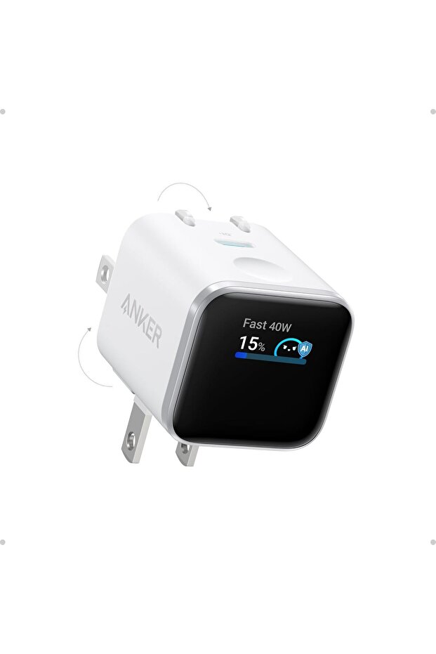 Anker Nano USB C Wall Charger, 45W Fast Charging Smart Display Charger, with 180°