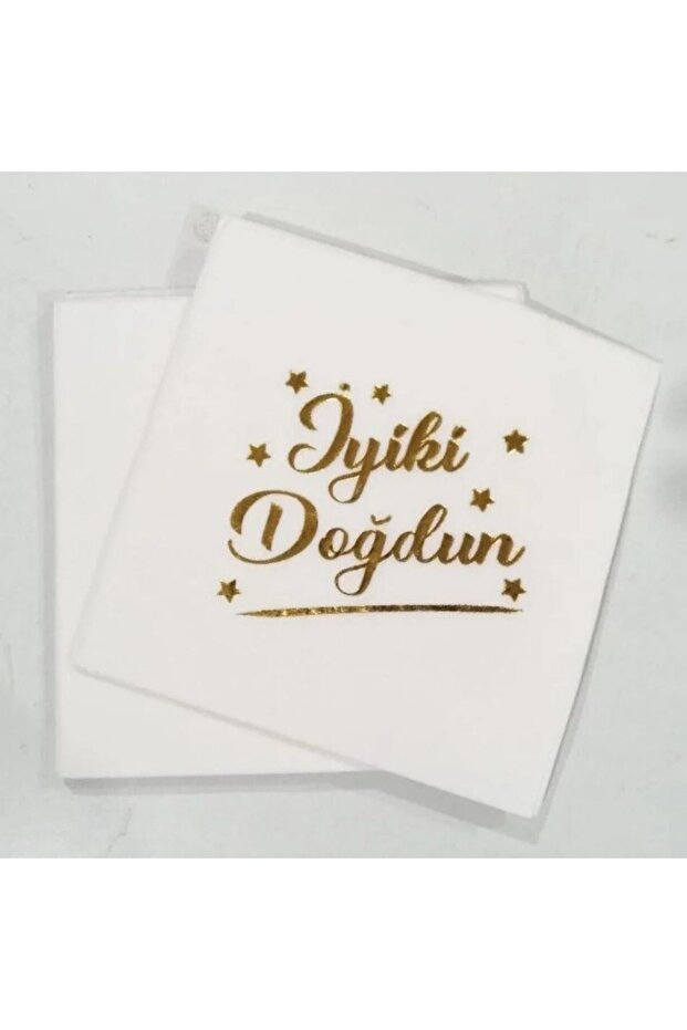 Happy Birthday Gold Printed Foil Napkins 16 Pieces