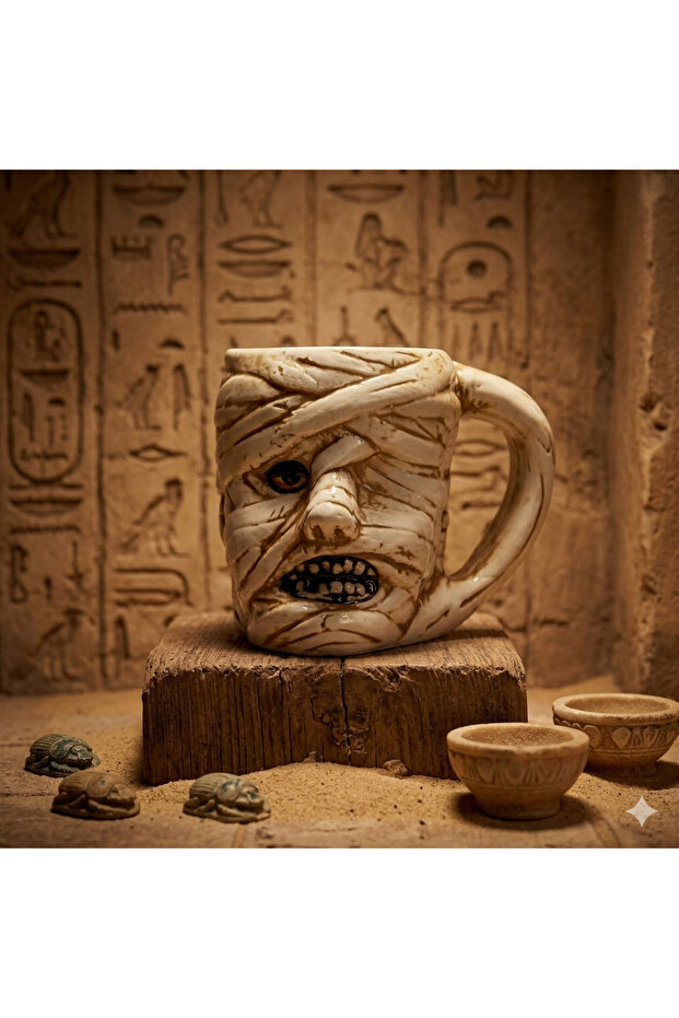 كوب سيراميك بتصميم مومياء، هدية ذات طابع مصري قديم