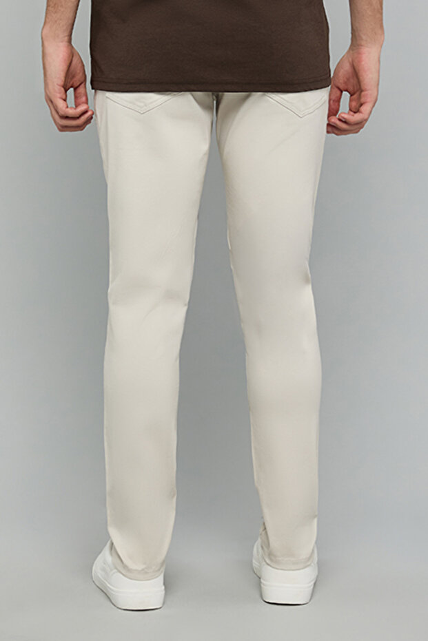 Solid Slim Fit Pants with Button Closure - 4