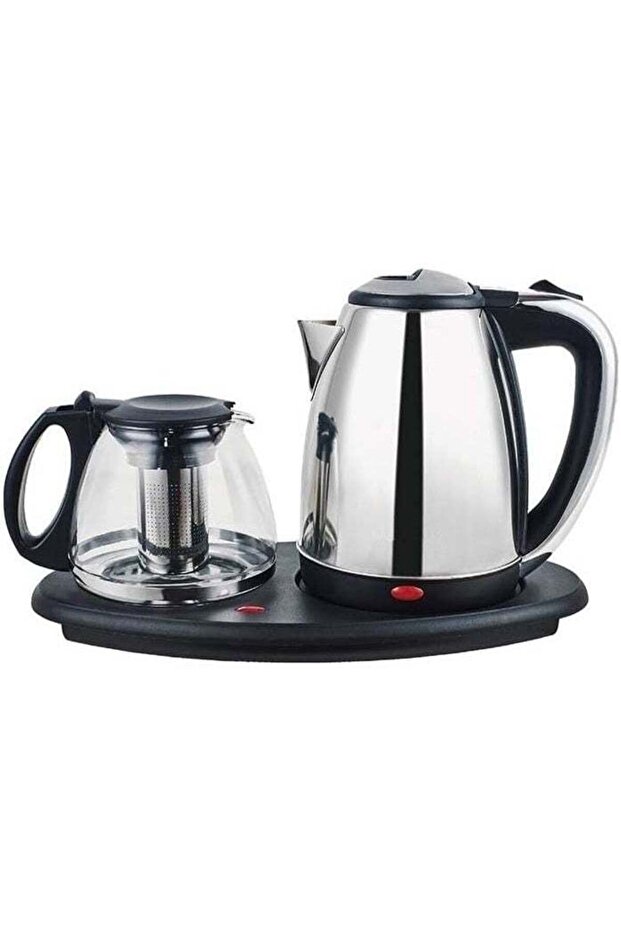 Electric Stainless Steel Tea Kettle And Glass Teapot Combination Set 1800W 2.0L Capacity