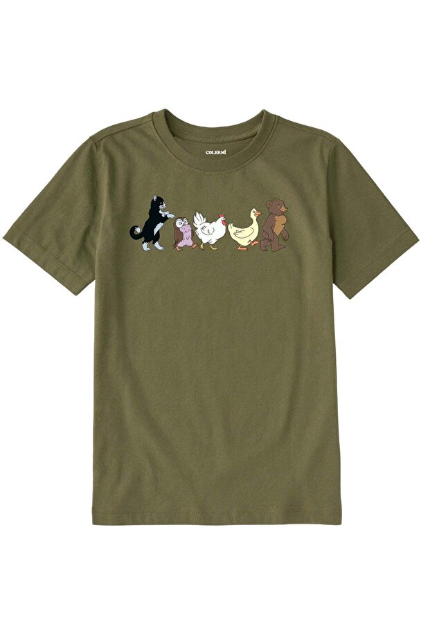 Kids' T-Shirt - Walking Cute Animals Design