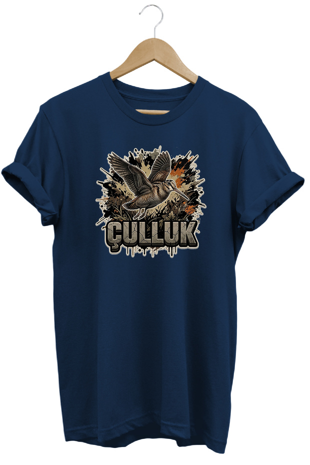 Çulluk Graphic Printed Crew Neck Cotton Hunter Nature T-Shirt