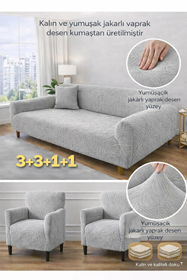 Jacquard 3 3 1 1 Elastic Sofa Cover | Elastic Sofa Cover | Sofa Cover Set