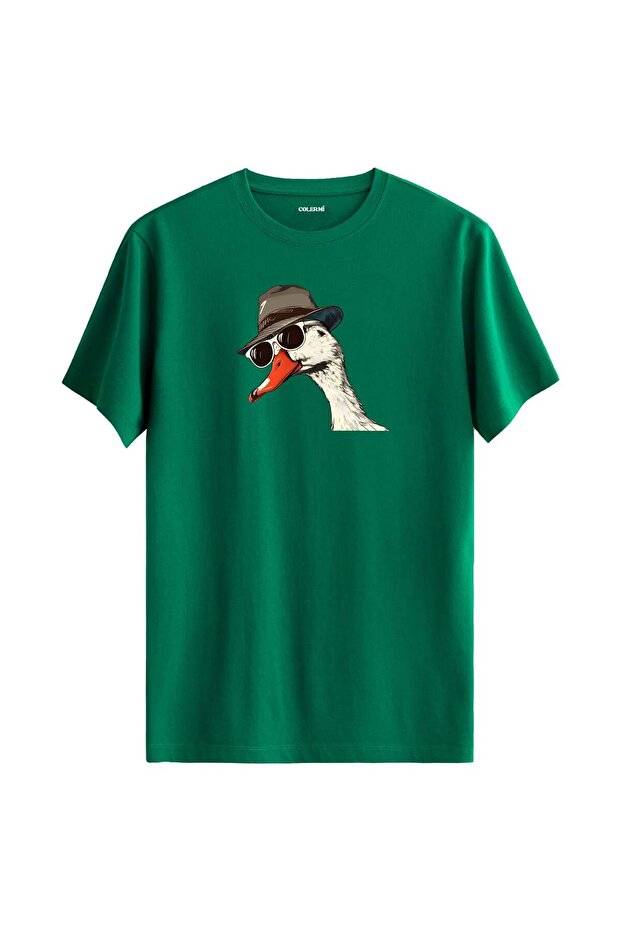 Hat and Sunglasses Swan Design T-Shirt
