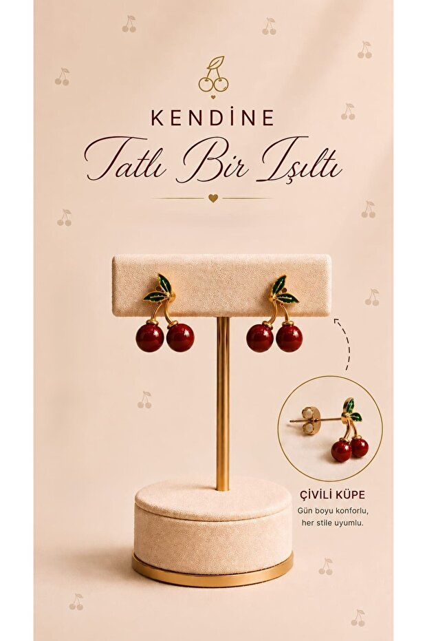🍒 Cherry Figured Stud Earrings - 1