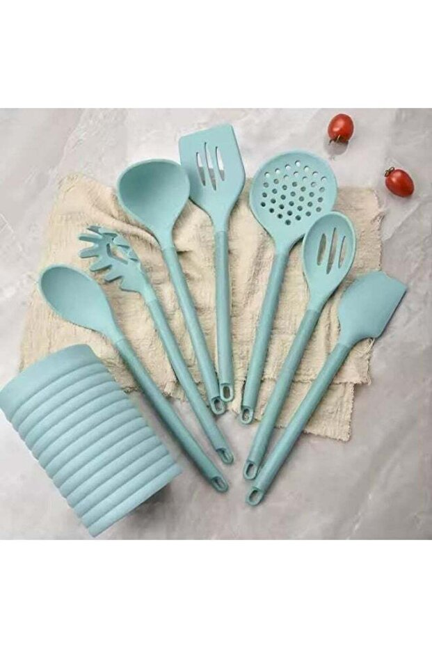 B&S 8-Piece Silicone Cooking Utensils Set Heat-Resistant, Non-Stick Kitchen Tools with Durable Plastic Handles