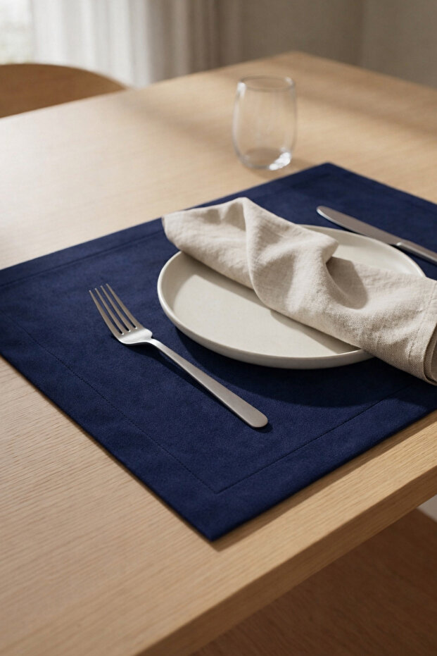 Barcelona Velvet Textured 6-Piece American Service Set Navy Blue