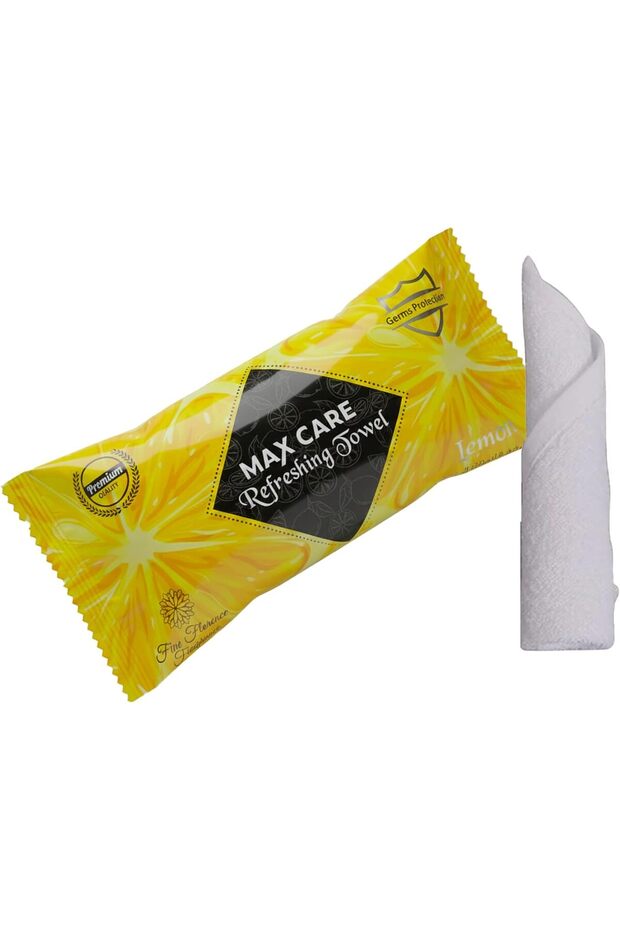 LEMON Refreshing Towel, Pack of 50 Pcs - Premium Quality. Ideal for Gym, Salon, and Cooling