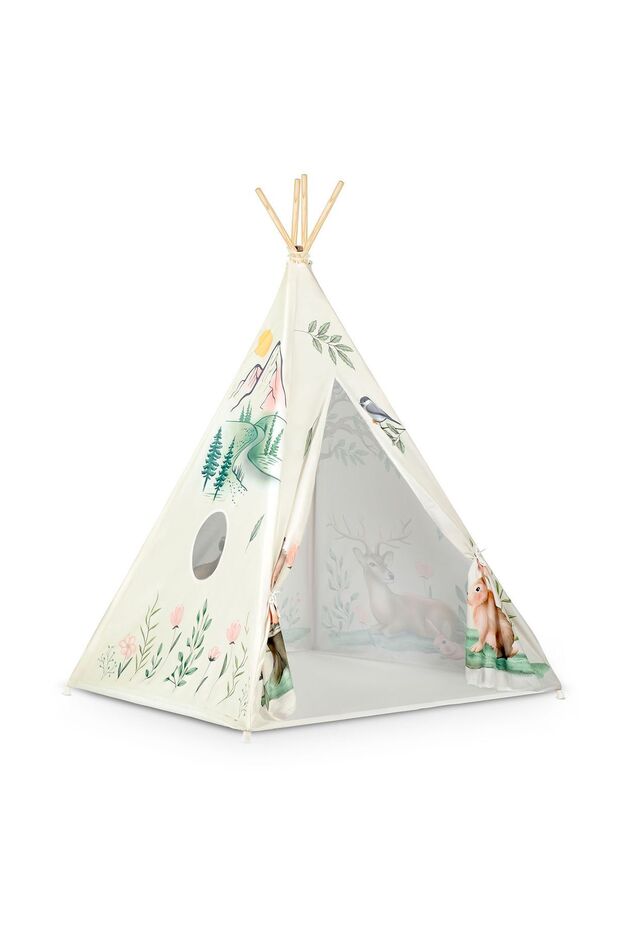 Cort tip teepee pentru copii - bej - 7